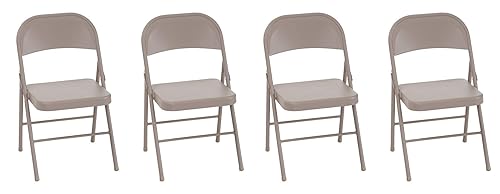 COSCO Steel Folding, Tan, 4-Pack Chair,