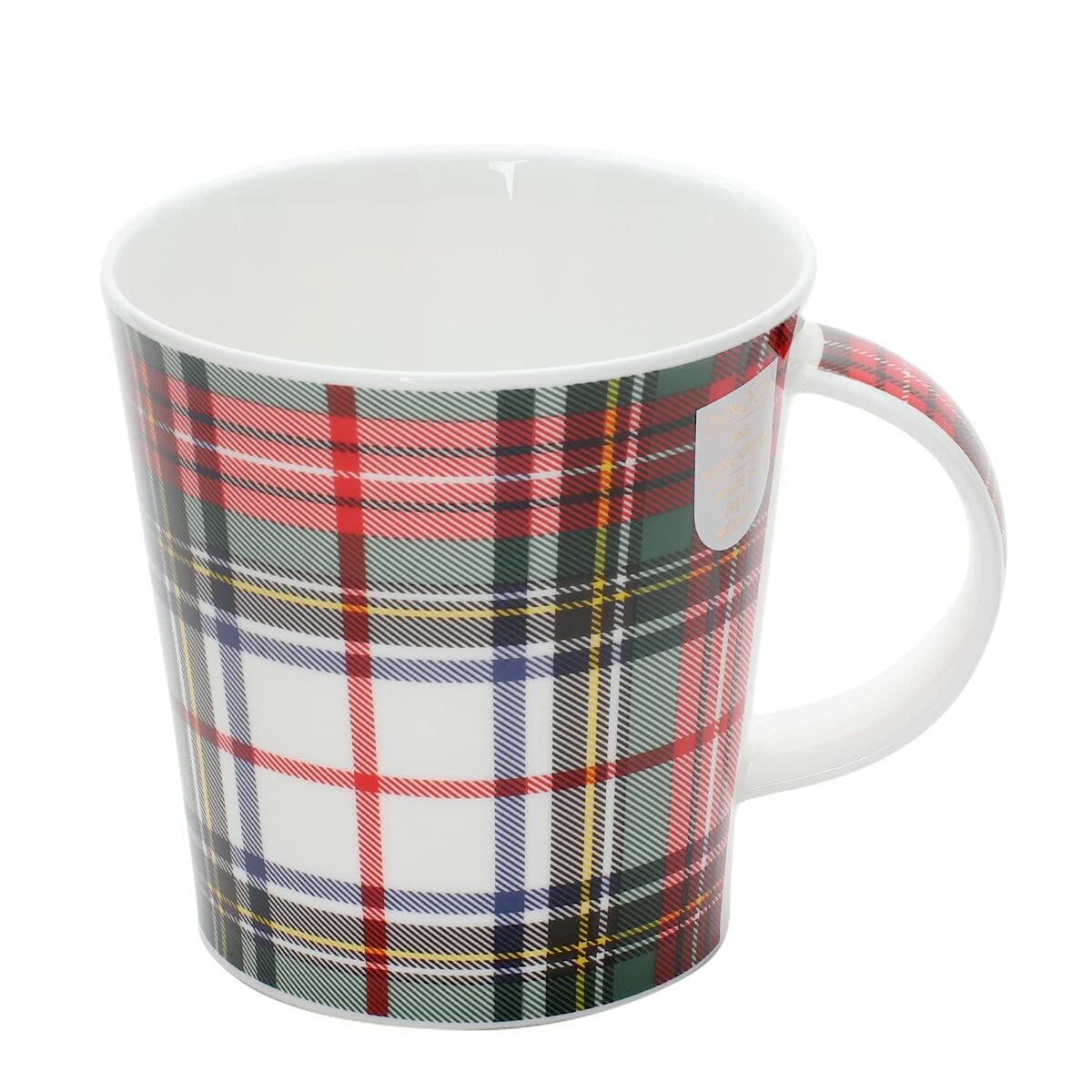 Dunoon Red Bone China Mug Scottish Tartan (Dress Stewart)