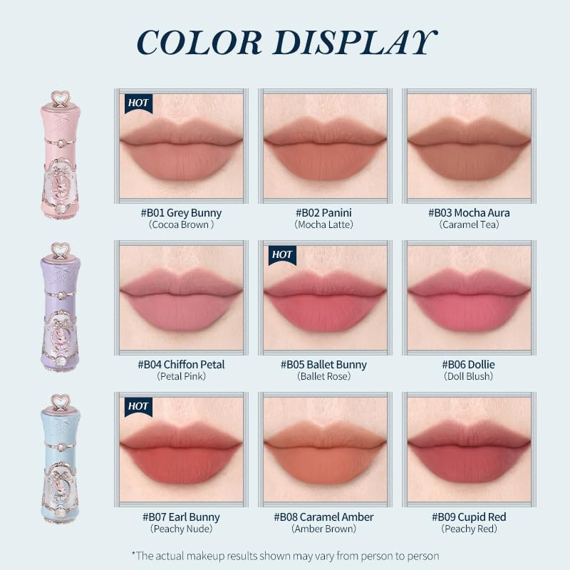 Flower Knows Bunny Garden Cloud Lip Cream,Long Lasting Muted Cocoa Brown Matte Lipstick,Hydrating Lip Stain,Transfer & Smudge-Proof Velvet Lipstick,Gift-Worthy,0.17 Fl Oz(B01 Grey Bunny) - Image 6