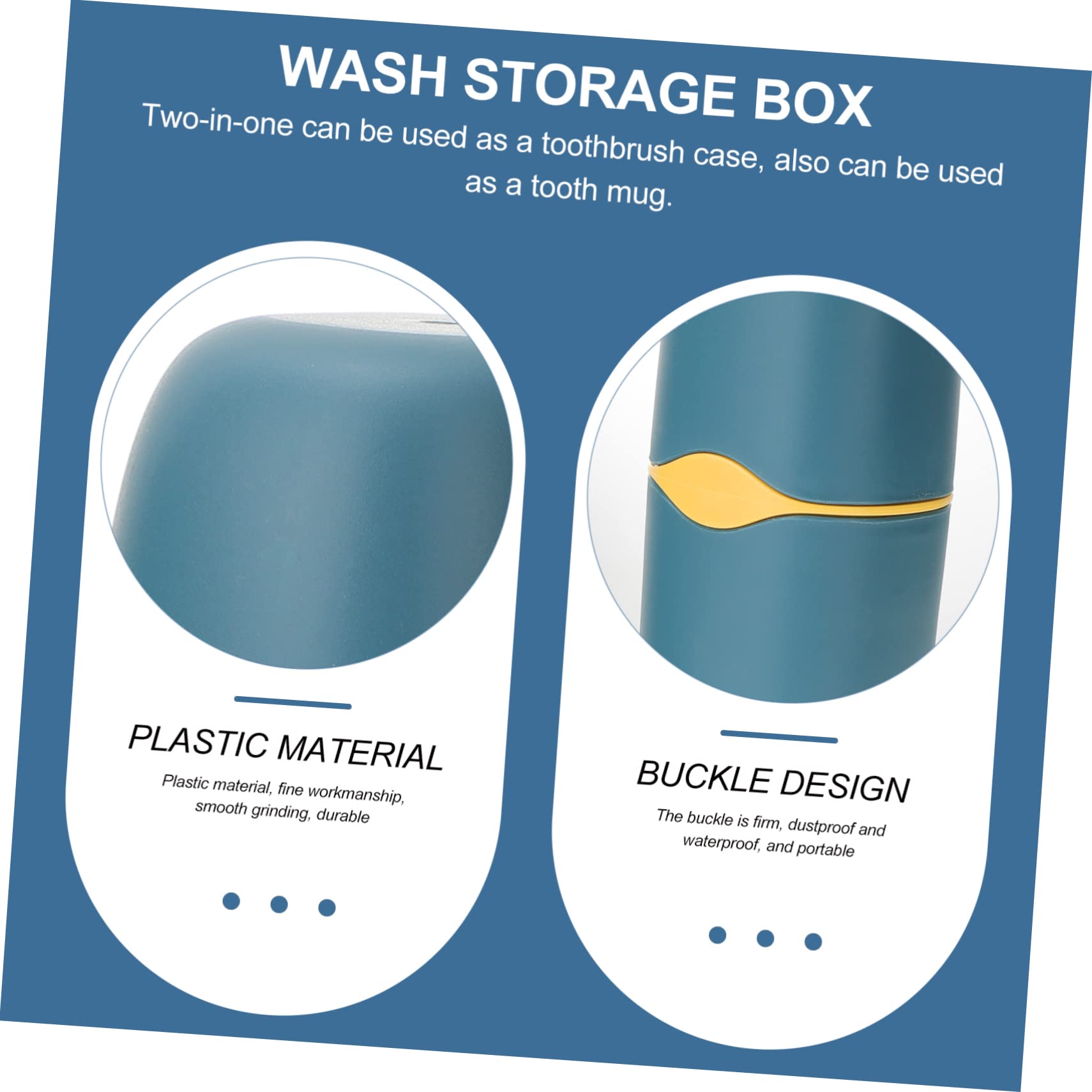 SHERCHPRY 2pcs Portable Travel Toothbrush Toothpaste Storage Box Compact Washing Cup Green Blue for Travel Business Trips Home Use and Camping