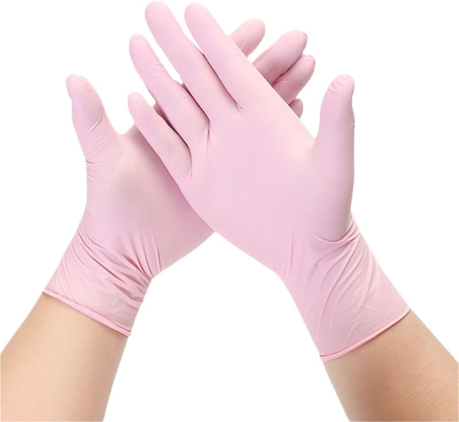 Household Rubber Gloves Cleaning Gloves Latex Rubber Dishwashing Household for Home Kitchen(Pink 100PCS,XS)