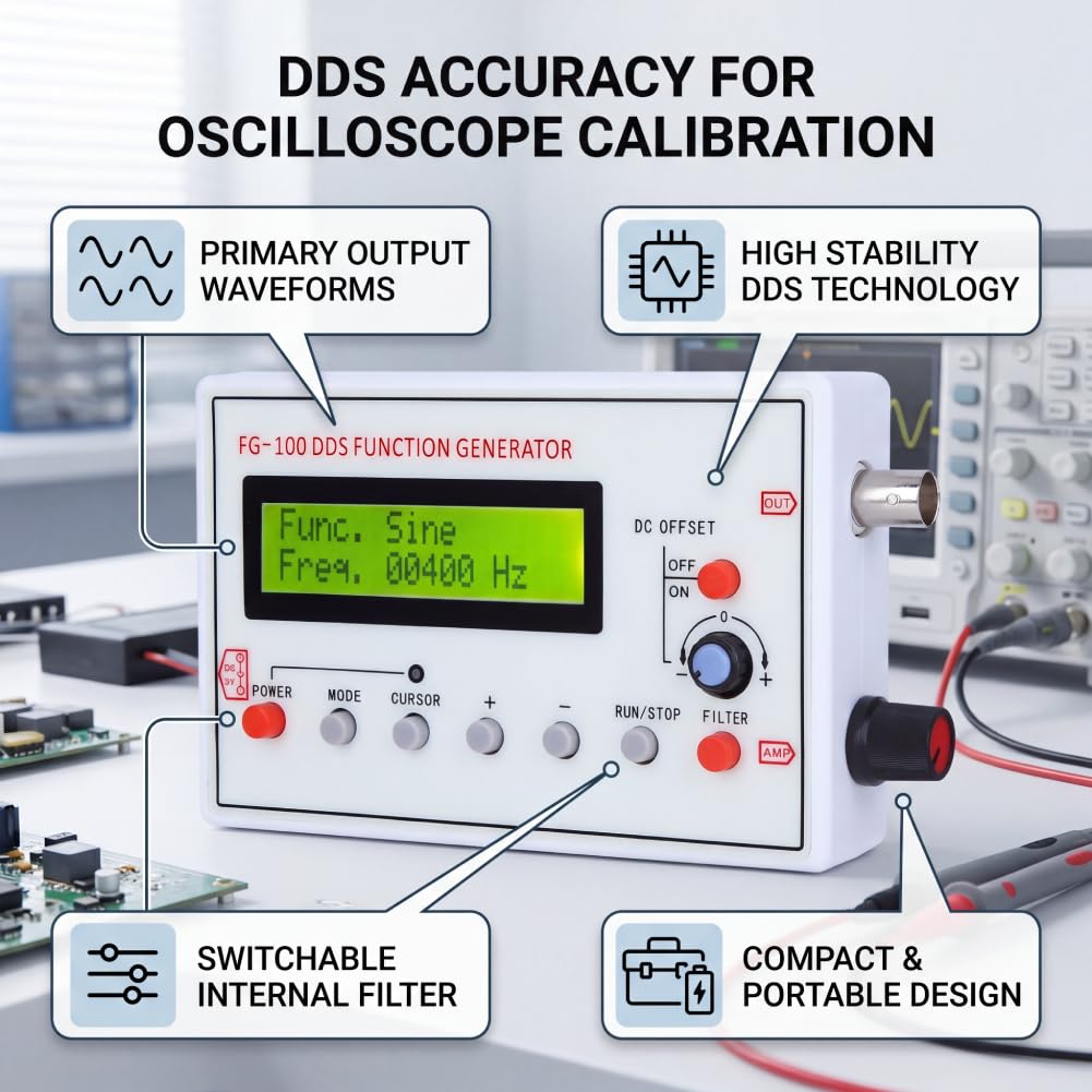 Funktionsgenerator, FG - 100 DDS - Funktionsgenerator - Sinusfrequenz 1 Hz - 500 KHz Zählersignalquellengenerator, Hochpräzises DDS - Signalgenerator - Frequenzmesser