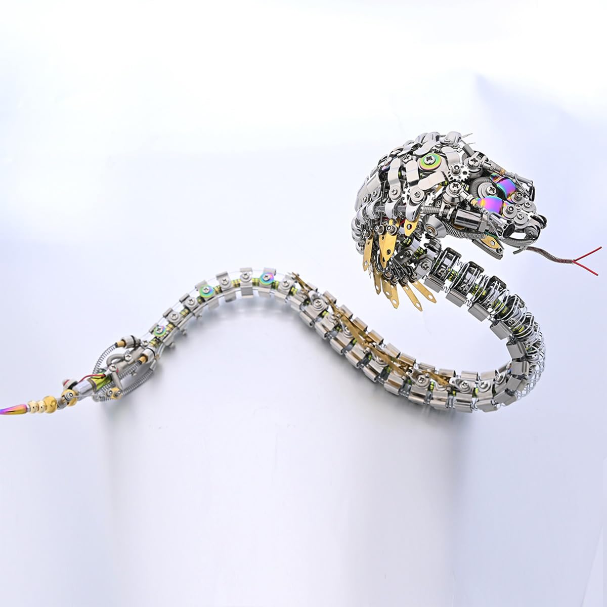 Rompecabezas de metal 3D para adultos, montaje mecánico DIY Viper Cobra serpiente modelo, Steampunk realista serpiente rompecabezas para construir, regalo creativo (1000 piezas)