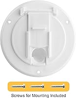 Vista 6 de Escotilla de cable eléctrico redonda de 4 1/4 pulgadas para cables de 30 amperios para RV (blanco)