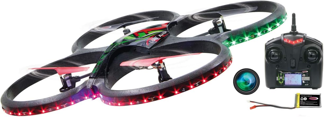 Jamara 38540 Flyscout AHP+ Quadrocopter with Compass-LED Camera, 2.4 GHz, Multi Color