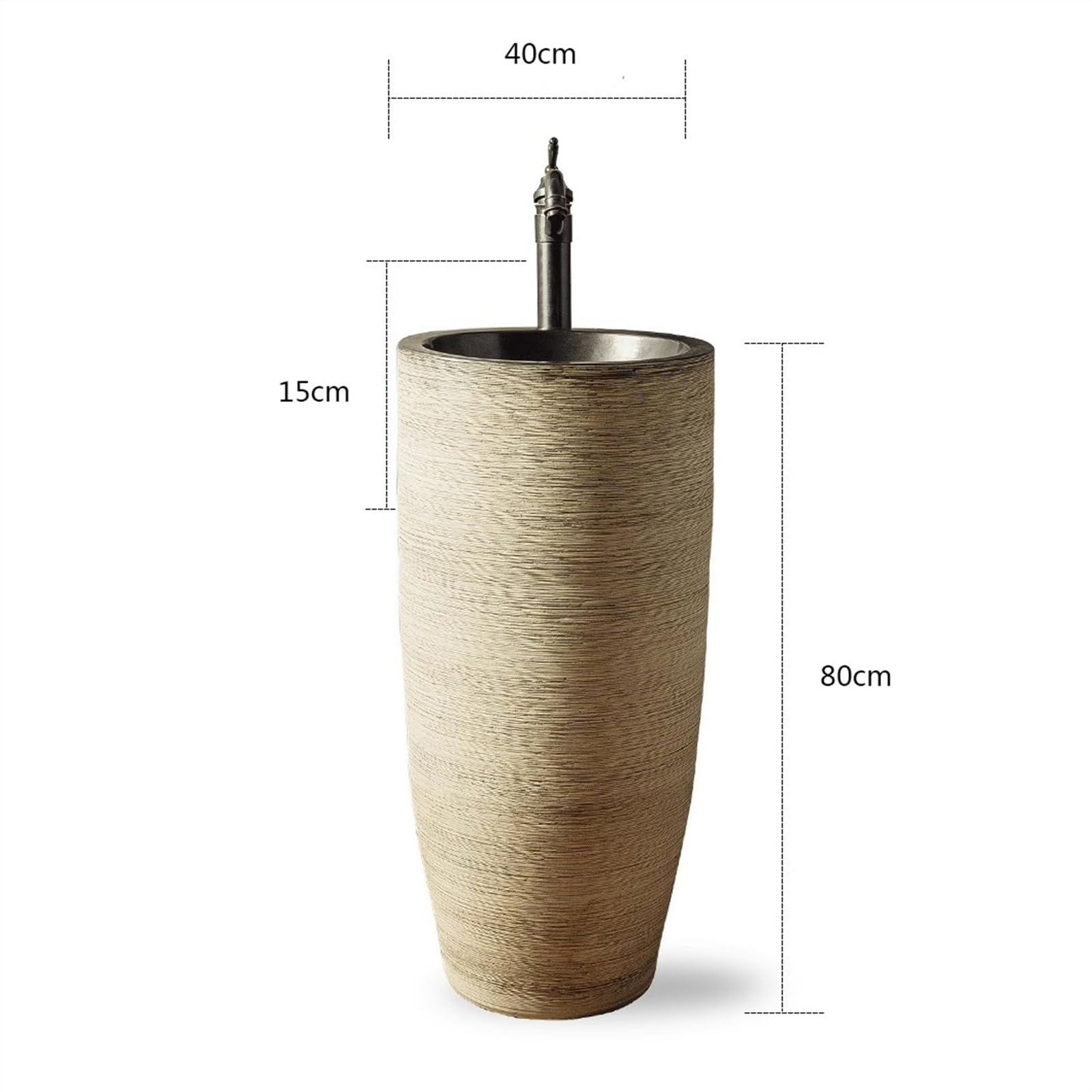 Fregadero Retro para Exteriores, Lavabo De Cerámica, Conjunto De Una Pieza De Pie con Grifo, Kit De Desagüe, Tubo De Entrada Y Válvula Angular, G-Tamaño Único,B-One Size