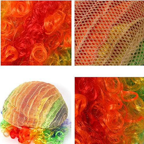 Clownpruik, DANCEPANDAS Clownkrullen Regenboogkledingaccessoires voor Halloween kostuumbenodigdheden Rode neus Dagfeest Kerstmis - Image 4