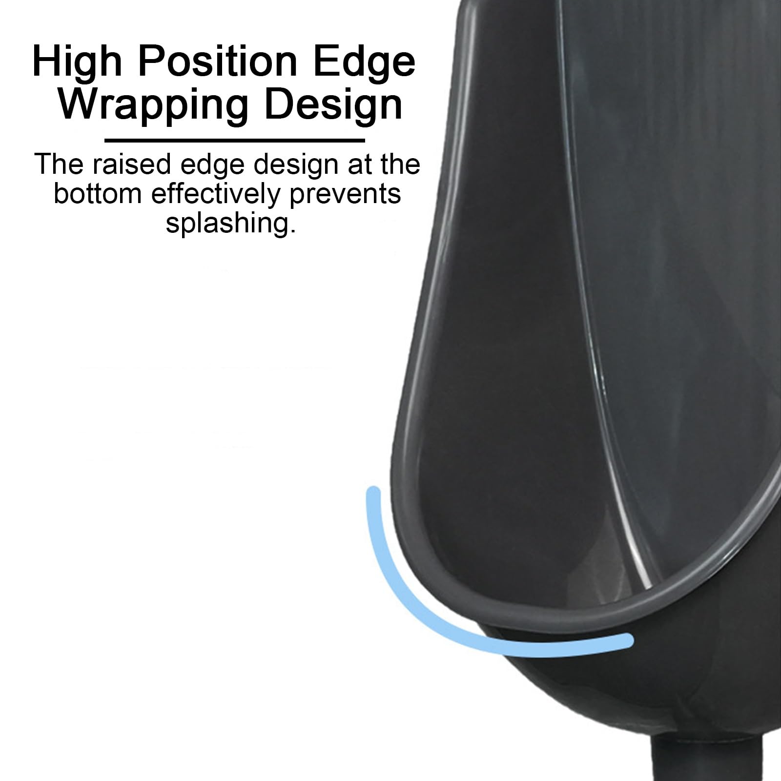 Orinales Masculinos, Orinal Adulto, Cuenta con un Filtro Anti Clogging (Antiatascos) es de Fácil Instalación (No Requiere Perforaciones)(Black)