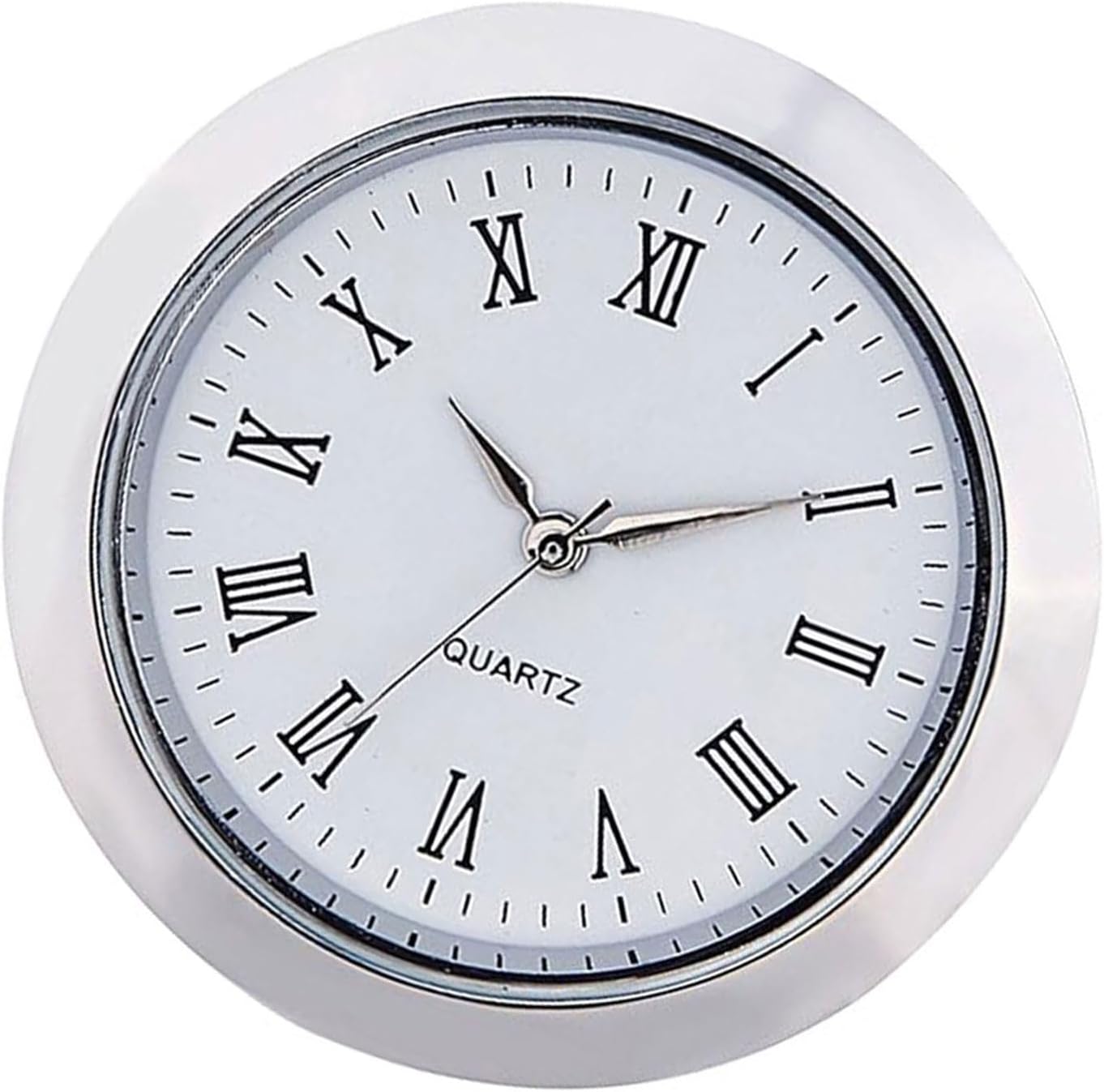 Elegant Small Metal Clock Insert 36mm Watch Dials With Roman Miniature Clock Fit Up For And Replacements, Silver Frame White R