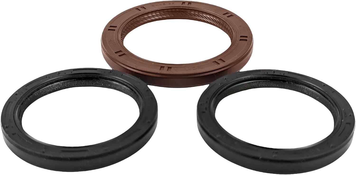 Front Engine Camshaft and Crankshaft Oil Seal Kit for Toyota Supra 1993-1998 Replacement 90311-46001 90311-40020 3Pcs Black