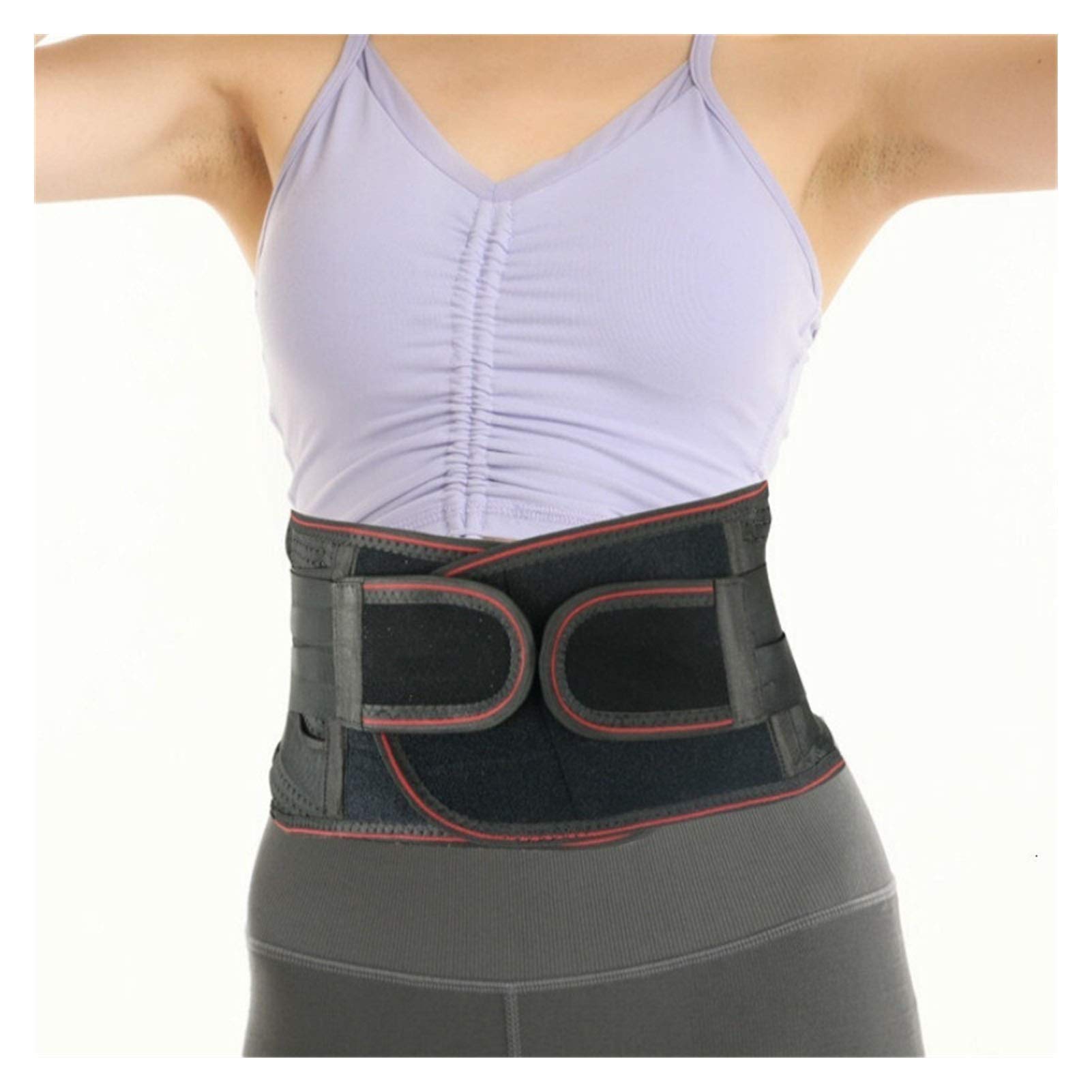 DSMYYXGS - Cinturón de cintura para gimnasio, alivio del dolor de espalda, correas lumbares ortopédicas, transpirable, doble correa ajustable, Faja Lumbar (tamaño: grande)
