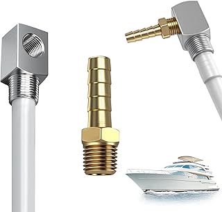 12" Marine Fuel Tank Pickup Tube with Strainer, 7-0948 Polyethylene Fuel Pickup Tube with Brass Barb Connector, Fits Standard Universal Boat Fuel Tank