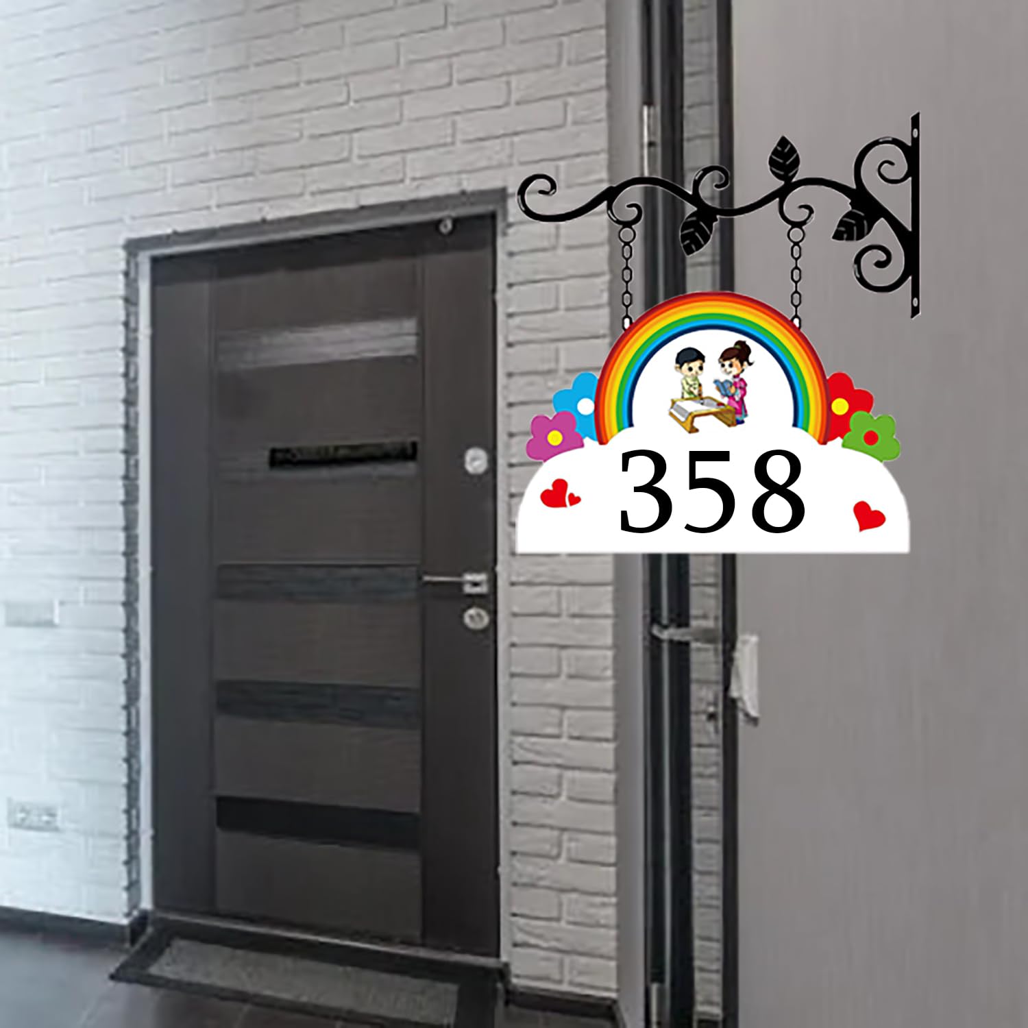 Personalisiertes Adressschild Mit Wandhalterung, Kunststoff-Hausadressenschilder Adressschild Personalisierte Metall-Hängeschilder Mit Schrauben Für Zuhause, Doppelseitiger Text Hinzufügen