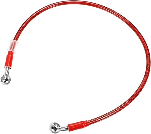 X AUTOHAUX 25.6 in 25.59" Longitud 0.394 in ID motocicleta hidráulico freno manguera tubo tubo 28 0 acero inoxidable trenzado cable para ATV