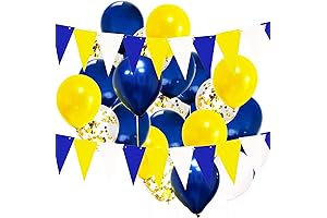 Decoración de graduación 2024 azul y amarillo