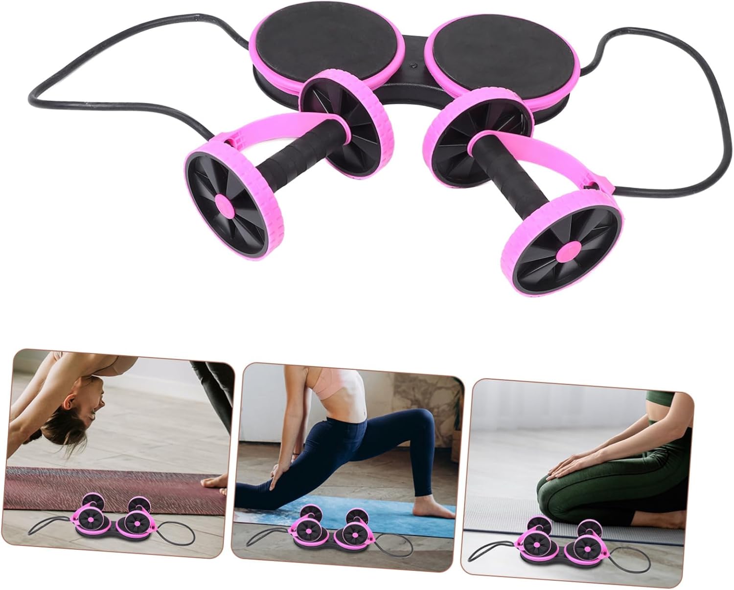 Mipcase Detachable Waist and Leg Exercise Pull Rope Wheel Multi-functional Fitness Equipment for Abdominal and Arm Training Resistance Tool
