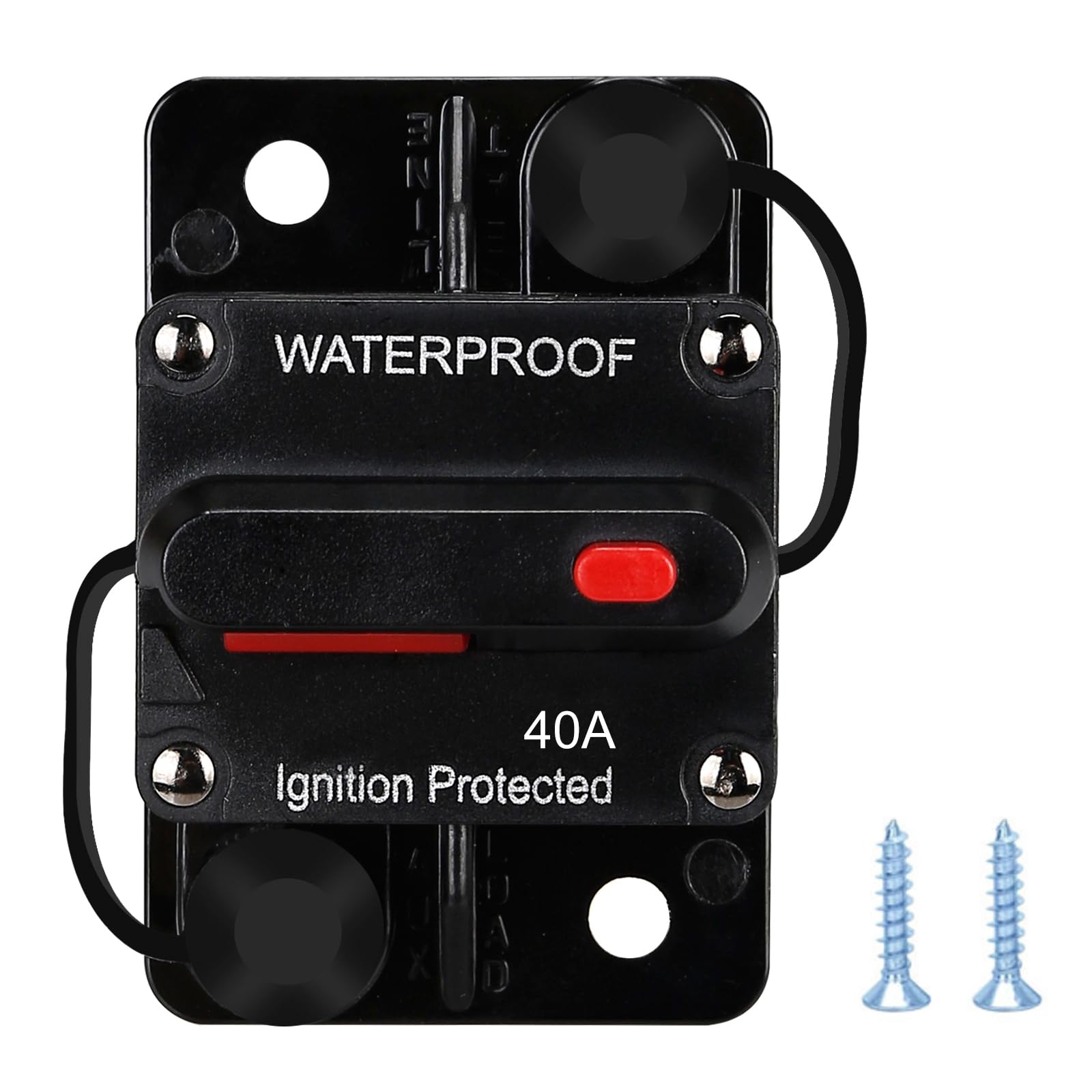 40 Amp Waterproof Circuit Breaker,NOWEIERTON,Fuse Holder,Audio Circuit Breaker,with Manual Reset,12V-48V DC,30A-300A,for Automotive Marine Boat Audio System Current Overload Protection 40A