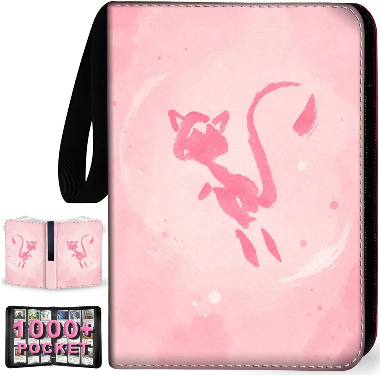 1008 Cute Card Binder 9 Pocket for Girls, 3-Ring Trading Car