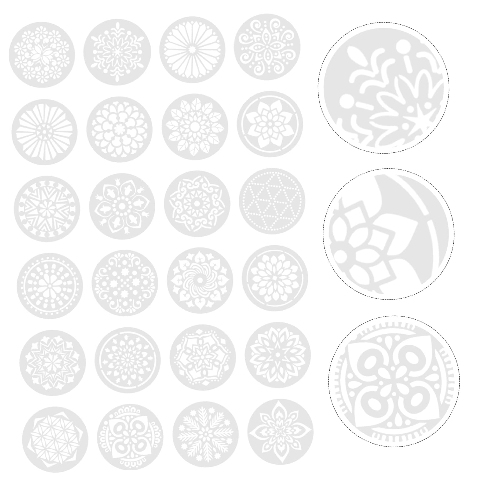 TEHAUX 72stücke Teiliges Mandala Schablonen Wiederverwendbare Malvorlagen Für - Und Textilgestaltung Praktische Blumenmuster Für Kreative Projekte