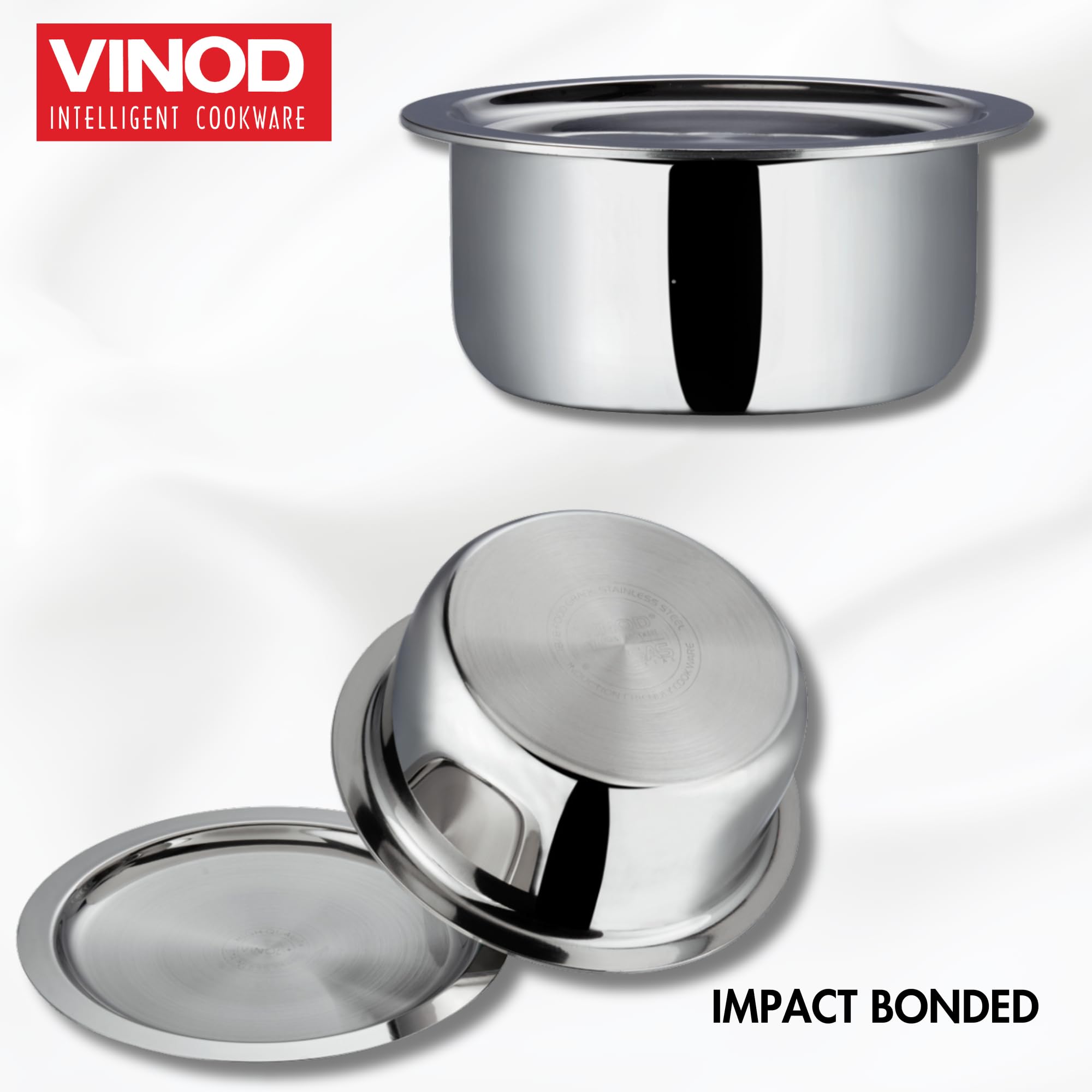 Vinod Platinum Triply Stainless Steel Tope with Stainless Steel Lid 7.5 litres Capacity (28 cm Diameter) - Silver (Induction and Gas Stove Friendly), 5 Years Warranty 4