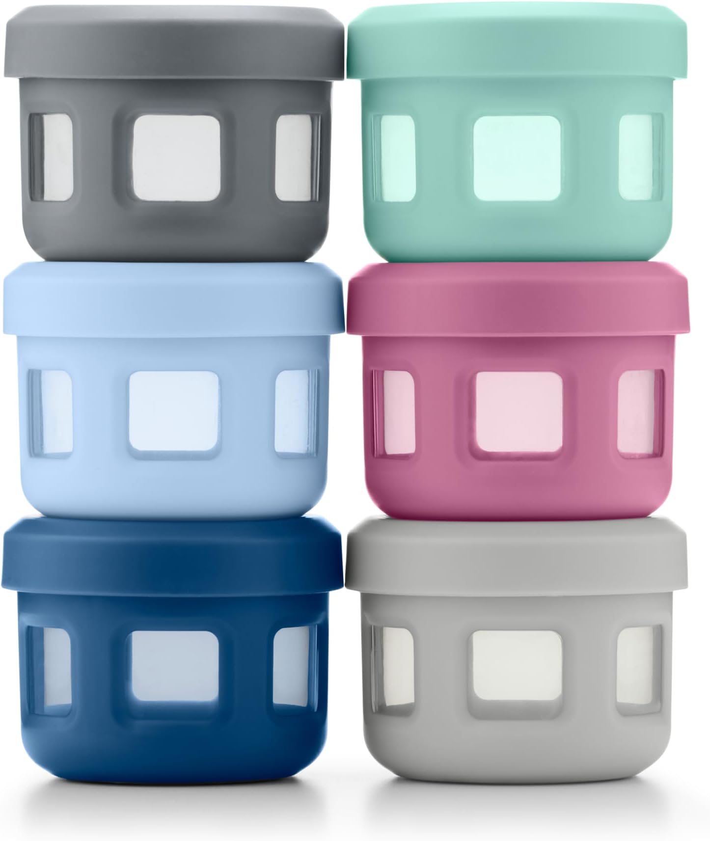 Ello Reusable Plastic Condiment Containers 4oz each with Screw-on Leak Proof Lid 6 Pack | Perfect for Salad Dressing Sauce Dips Lunchbox Picnic Travel Bento Box | BPA-Free | Dishwasher Safe | Sugar