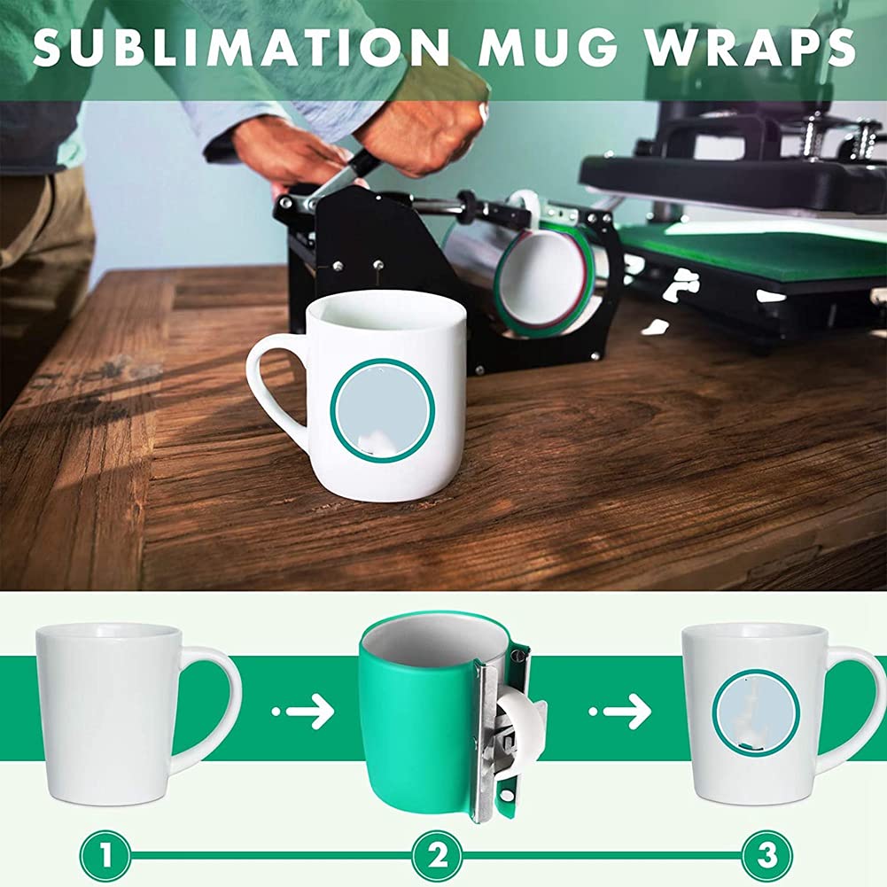 Kit Sublimation Tasses 3 Pinces Silicone + 3 Rouleaux Transfert 33m - Tailles 11,12,15 Oz, Pour Impression Personnalisée