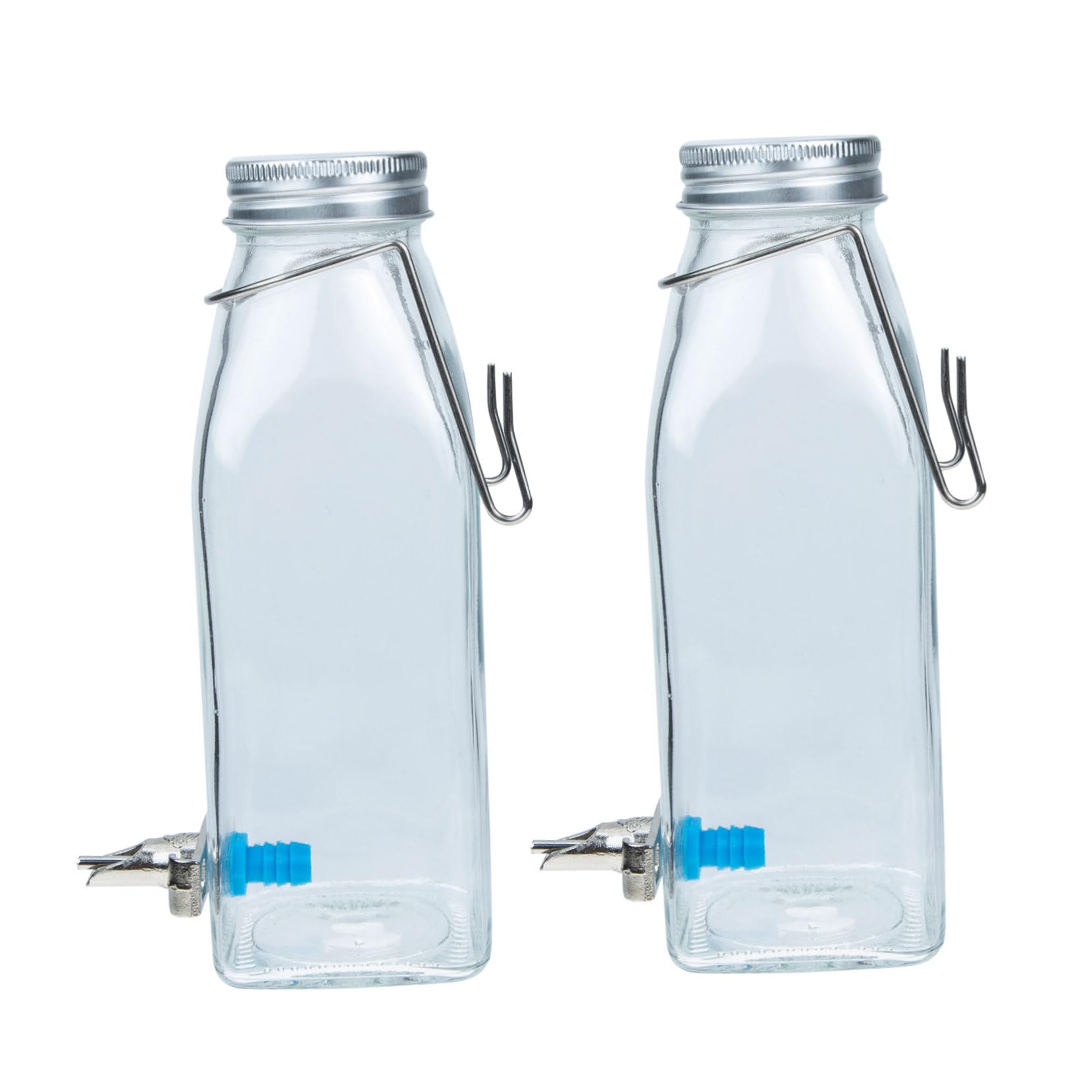 350ml Glas und Edelstahl Haustier Trinkflasche für Kaninchen und Kleine Kleintiere mit Bisssicherem Design und Komfortabler Trinkfunktion zum Aufhängen im Käfig