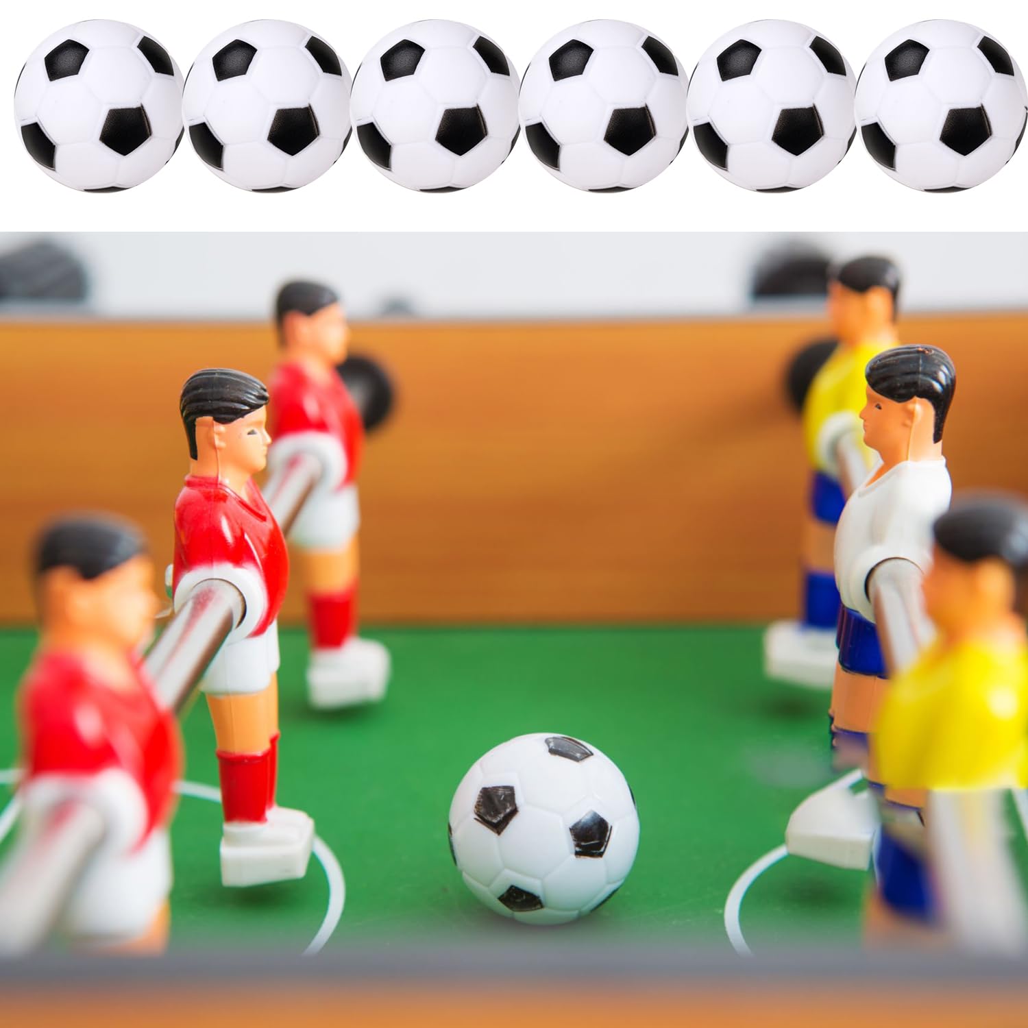 Molygar 6Pcs Mini Football Balls - Fun Party Game Accessories - Replacement Balls for Tabletop Football, White or Black - Image 3