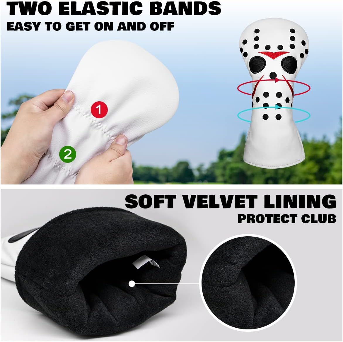 Golf Club Covers Field Hockey Mask Putter Covers Driver Cover Fariway Wood Headcover Hybrid Covers 3 Wood Headcover Mallet Putter Headcovers for Most Brand