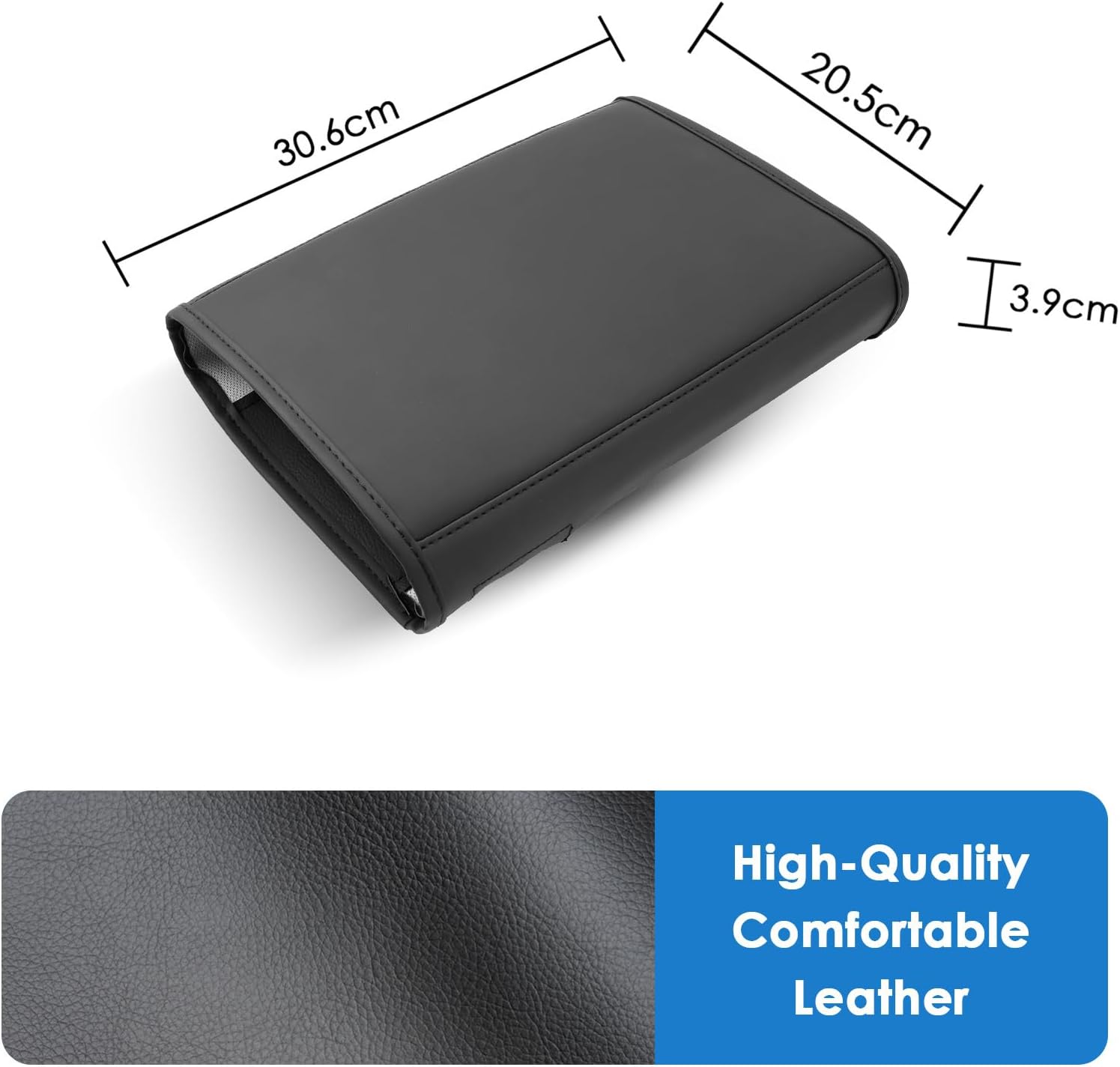 2026 RAV4 Center Console Cover wiht Privacy Pocket, for Toyota RAV4 (LE/SE/XLE Premium/Woodland/XSE/Limited/GR Sport), Waterproof &Comfy Leather Armrest Cover 2026 RAV4 Accessories