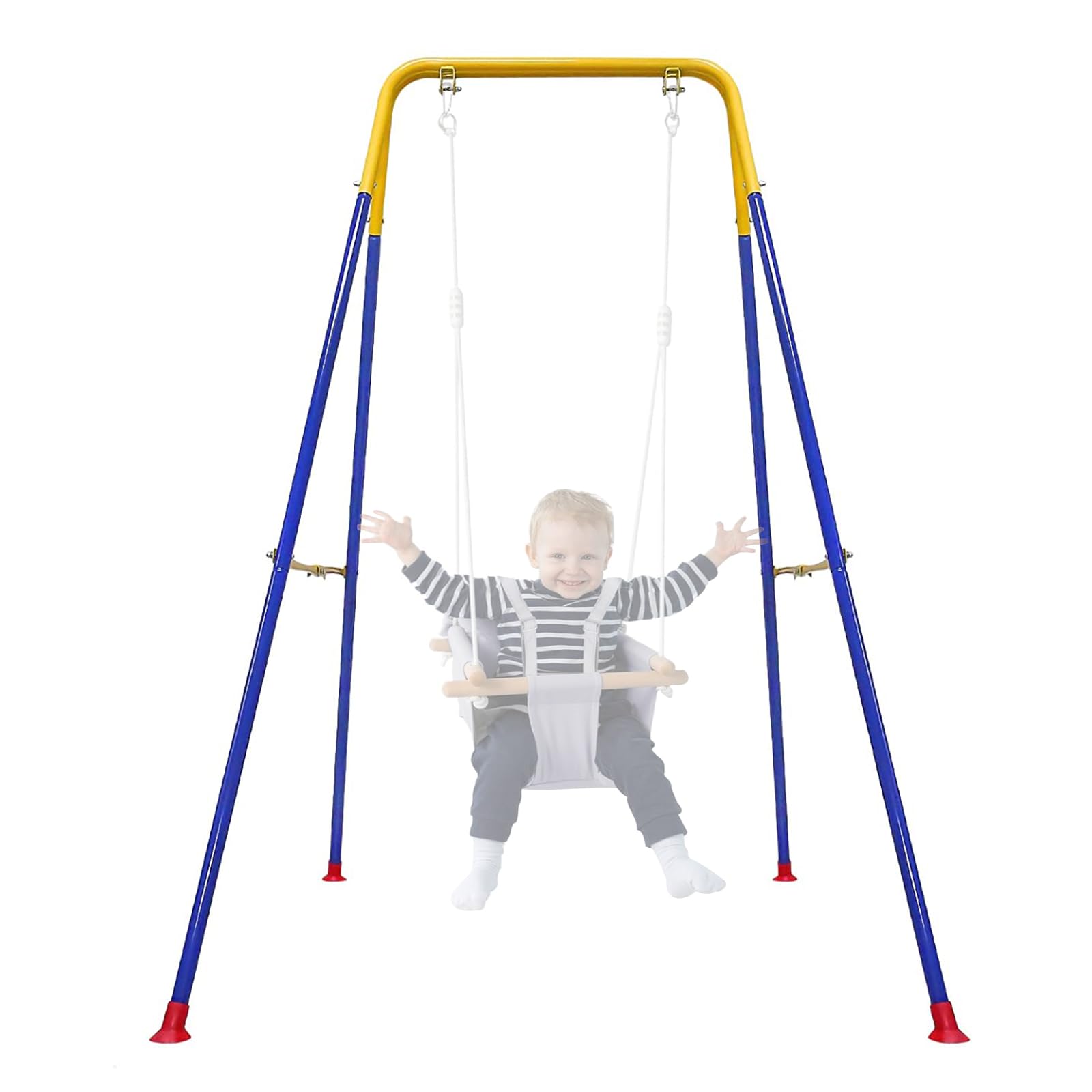 Foldable Children's Swing Stand, Heavy-Duty Metal Swing Frame for Kids - Suitable for Indoor and Outdoor Use… (M)