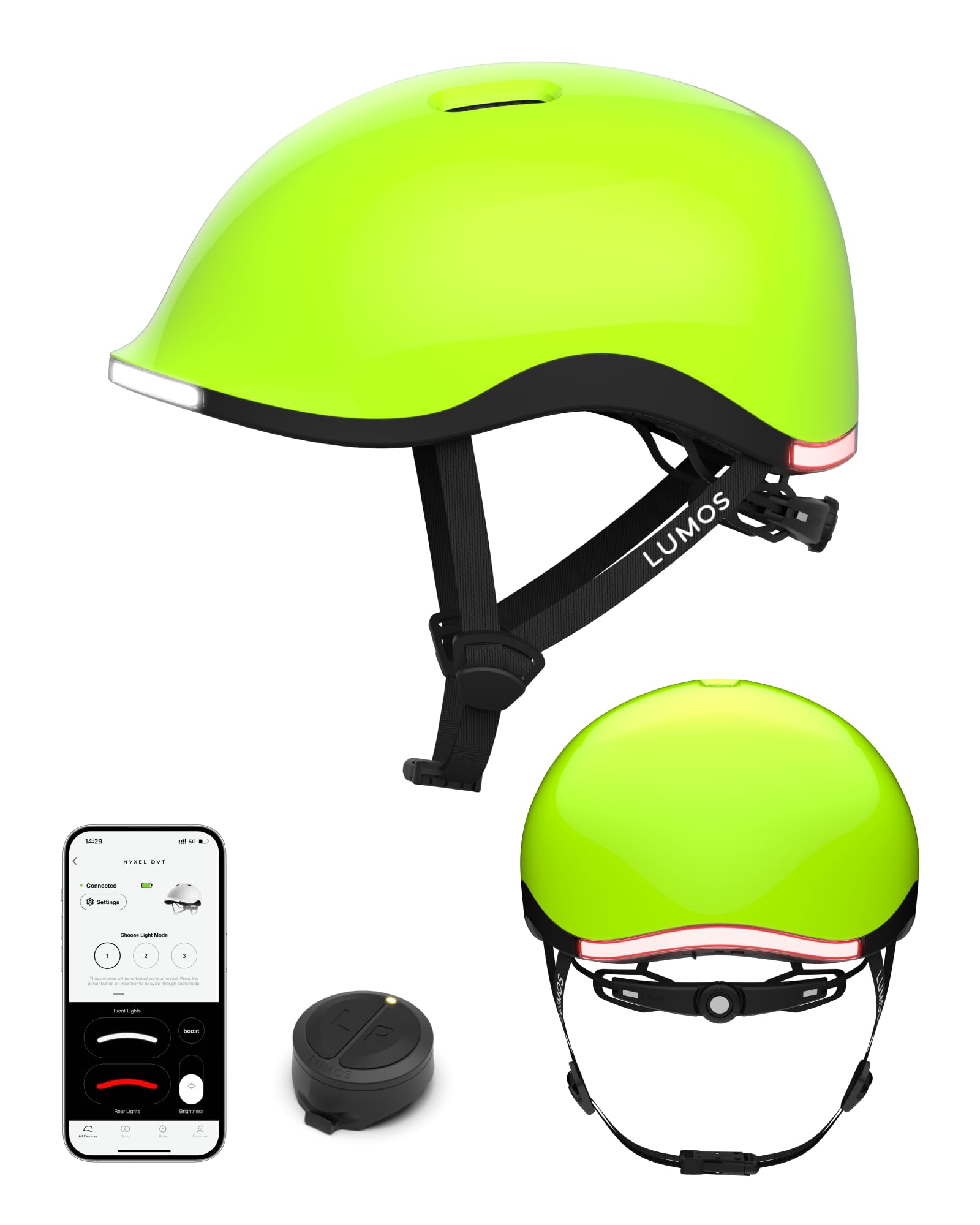 Lumos Nyxel Smart Bike Helmet, Customizable Front and Back LED Lights with Turn Signals, 360° Visibility App Controlled Comfortable & Lightweight Skateboard Urban Helmet for Adults, Men Women