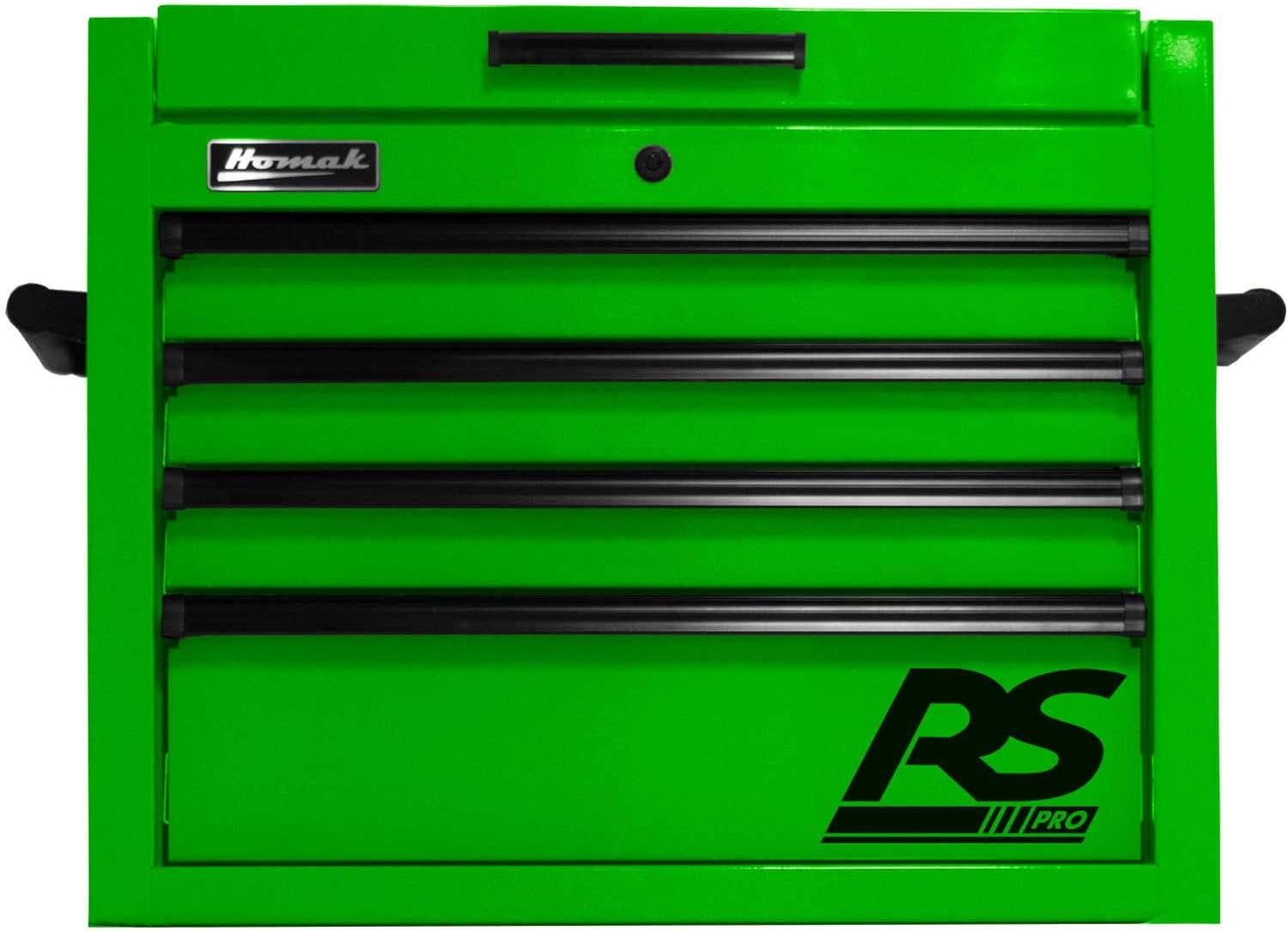 Homak RS Pro, 27in. RS PRO 4 DWR TOP CHEST LIME GREEN, Width 29.3 in, Height 24 in, Color Lime, Model# LG02027401