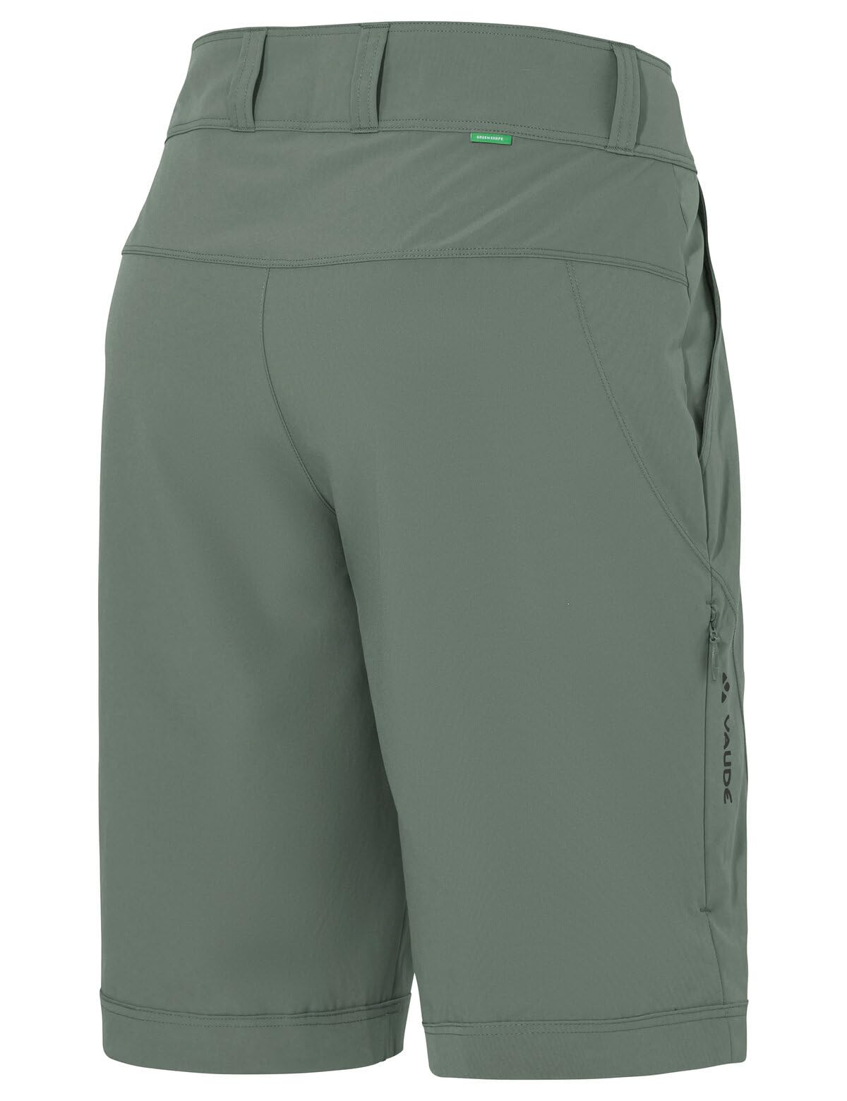 VAUDE Women's Ledro Shorts - Gepolsterte MTB-Shorts mit Innenhose - atmungsaktive & elastische Fahrradhose, Agave, 44
