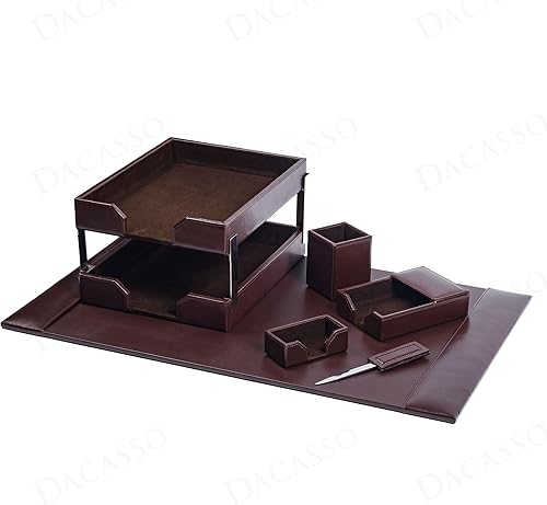 Vista 46 de Dacasso DF-5001 - Juego de escritorio de cuero de 6 piezas, color azul marino, 30 x 18 x 4, DF-5001