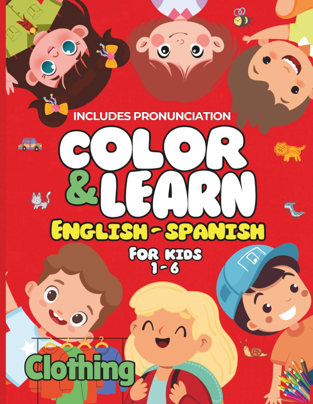 Color & Learn English-Spanish: Clothing