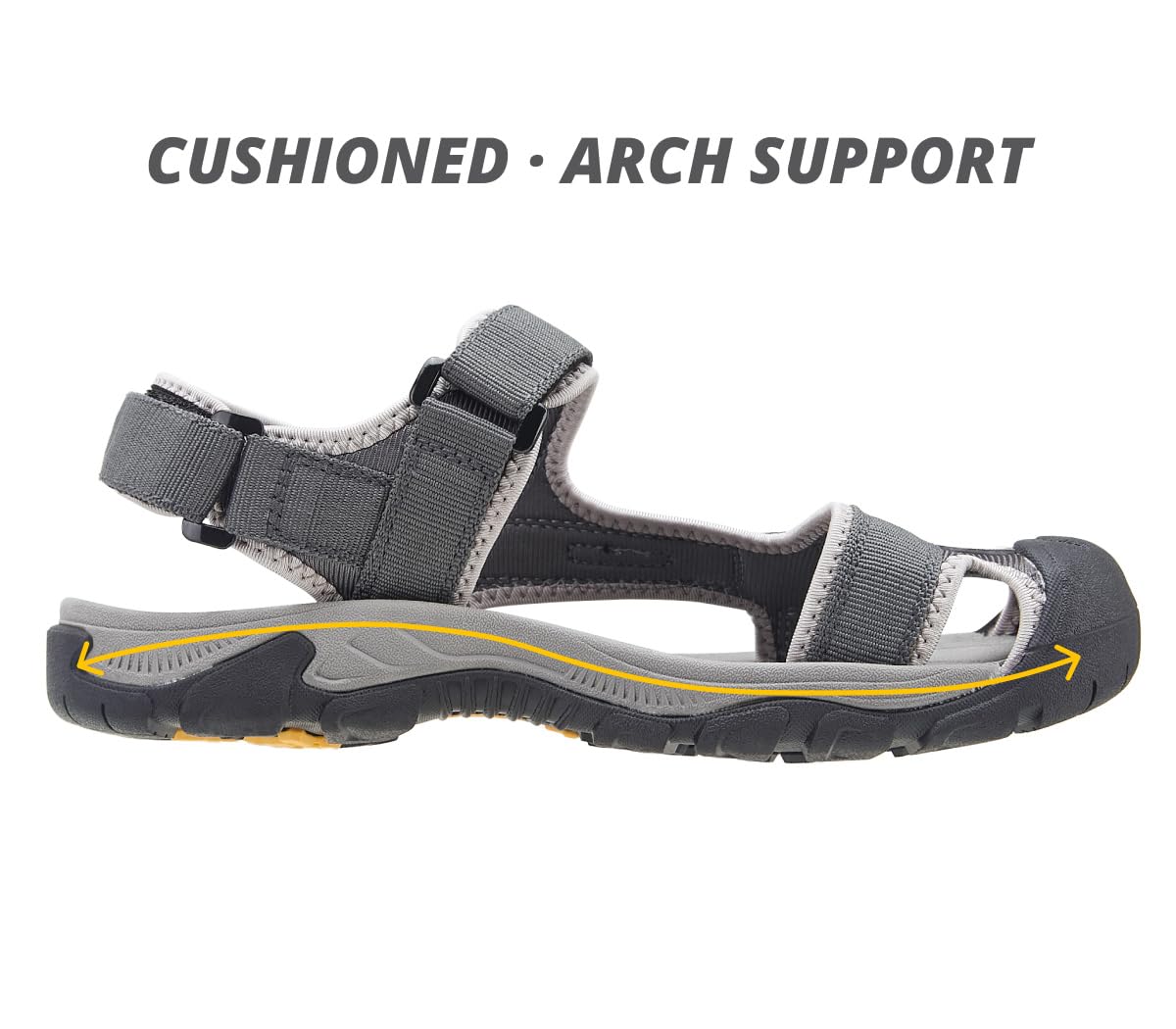 CAMEL CROWN Wasserdichte Wandersandalen für Herren, geschlossene Zehen, Wassersandalen, athletische Sport-Sandalen für Sommer, Outdoor, Strand, Watboot