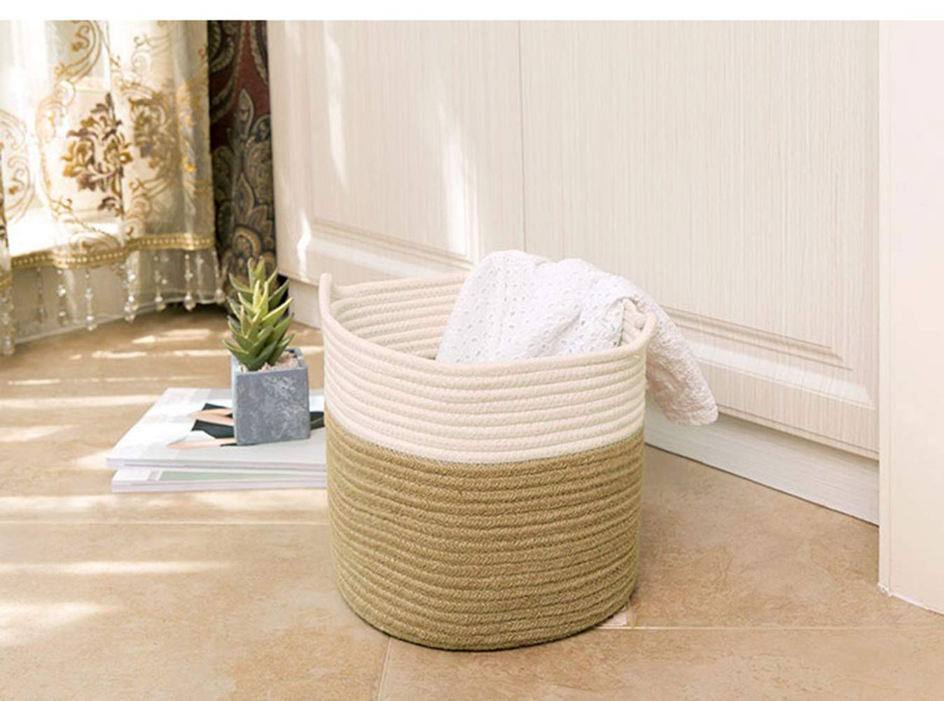 Panier Suspendu Corde Coton Petit Panier Rangement Tissé Sac