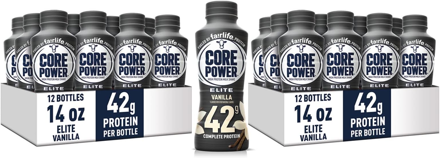 Fairlife Core Power Elite 42g High Protein Milk Shake, Ready To Drink for Workout Recovery, Vanilla, 14 Fl Oz (2 Packs of 12)