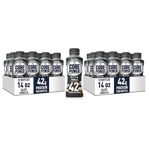 Fairlife Core Power Elite 42g High Protein Milk Shake, Ready To Drink for Workout Recovery, Vanilla, 14 Fl Oz (2 Packs of 12) - Vanilla - 14 Fl Oz (Pack of 24)