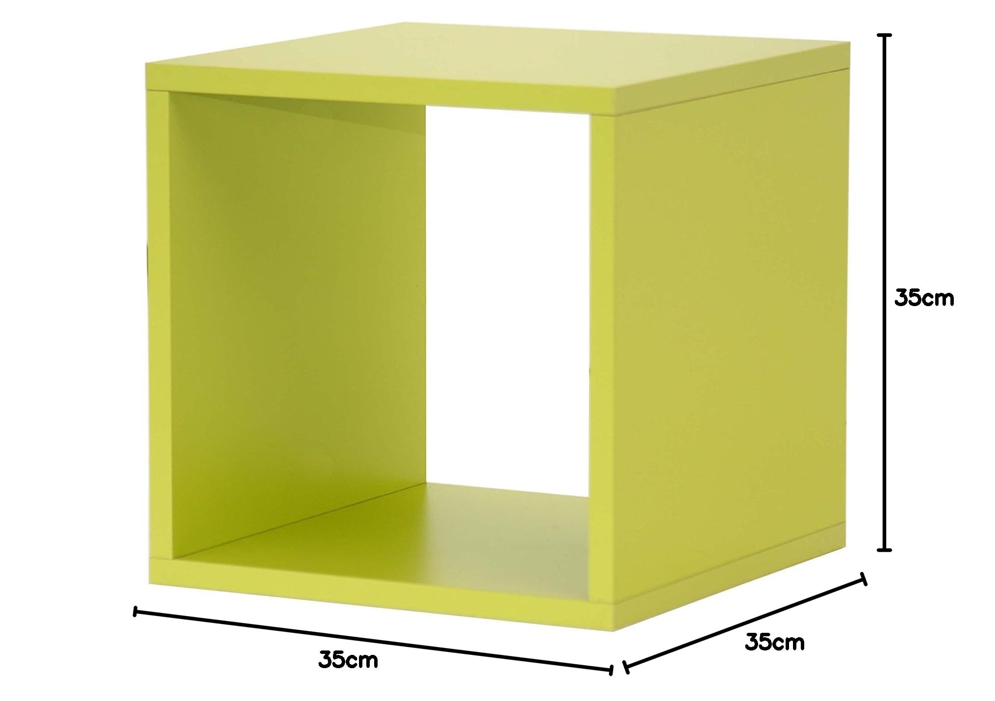 MeMi Me620VE Cubo, Legno, Verde Acido, 35x35x35 cm
