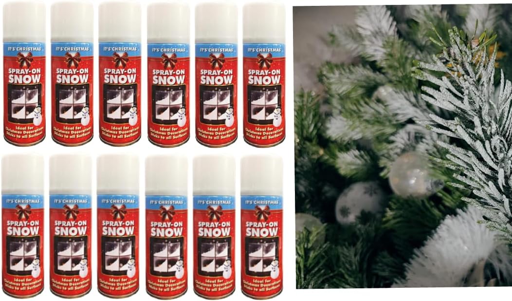 SKYTE® 12 Cans Snow Spray Artificial Snow Spray for Christmas Trees