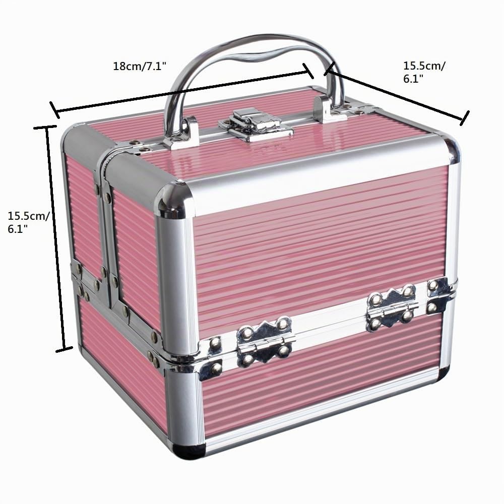 Valigetta Trucchi Valigetta Beauty Case Trucchi Vanity Case Trucco Organizzatore Trucco - 4 Cassetti Pieghevoli, Scomparto Inferiore Grande e Maniglia - Piccolo