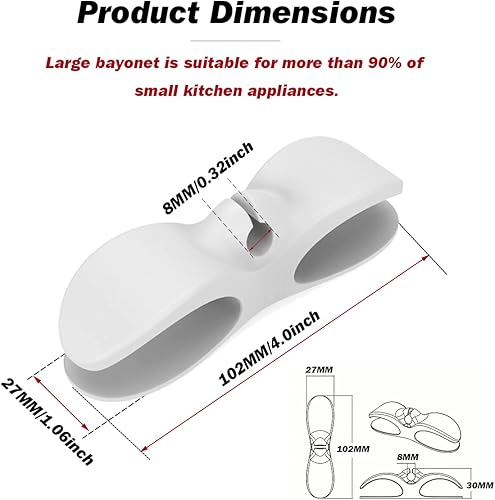 Miniatura 2 de Paquete de 8 organizadores de cables para electrodomésticos, organizador de cables para pegar en superficie plana o redonda para pequeños