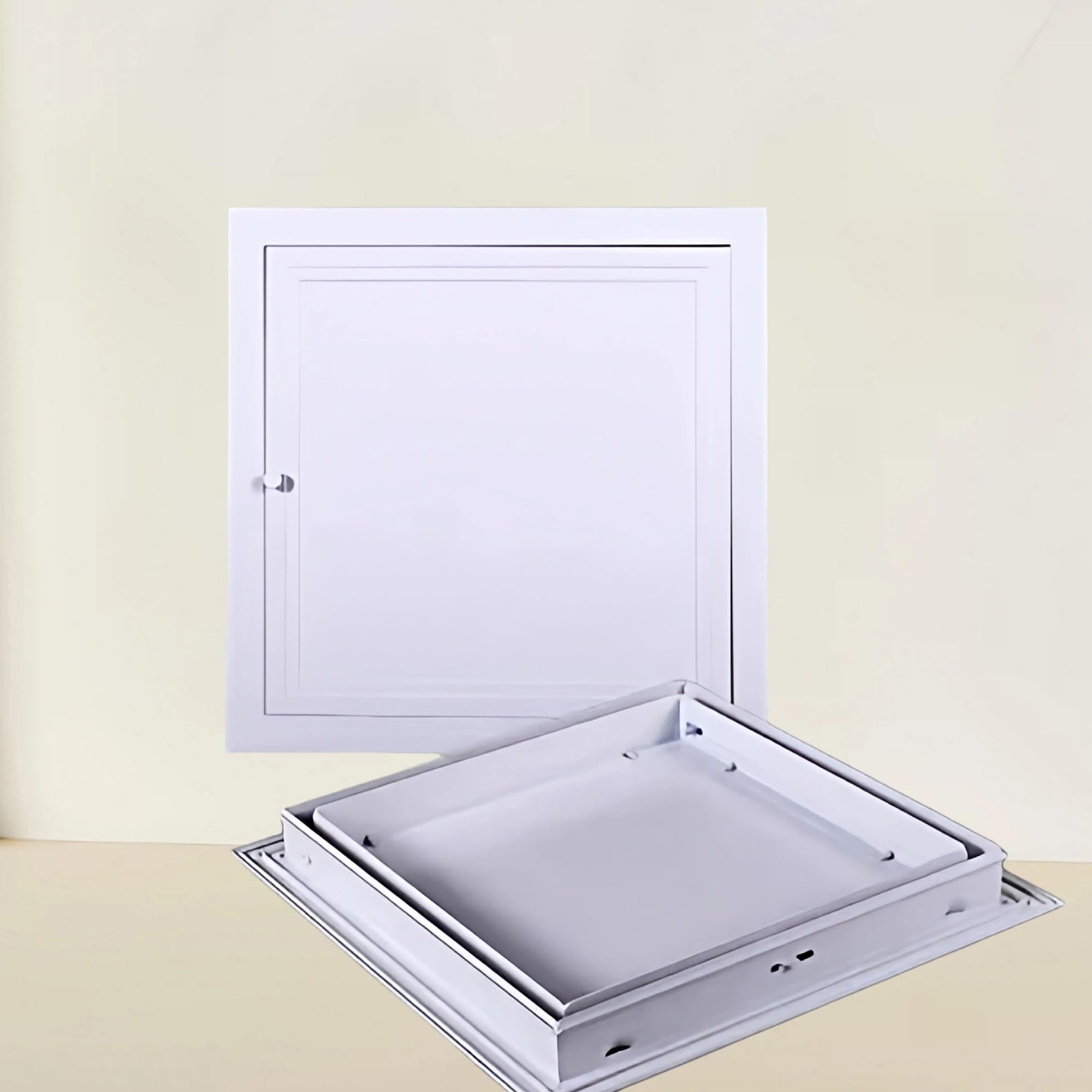 Panneau d'accès en métal avec cadre aluminium et porte en acier pour cloison sèche
