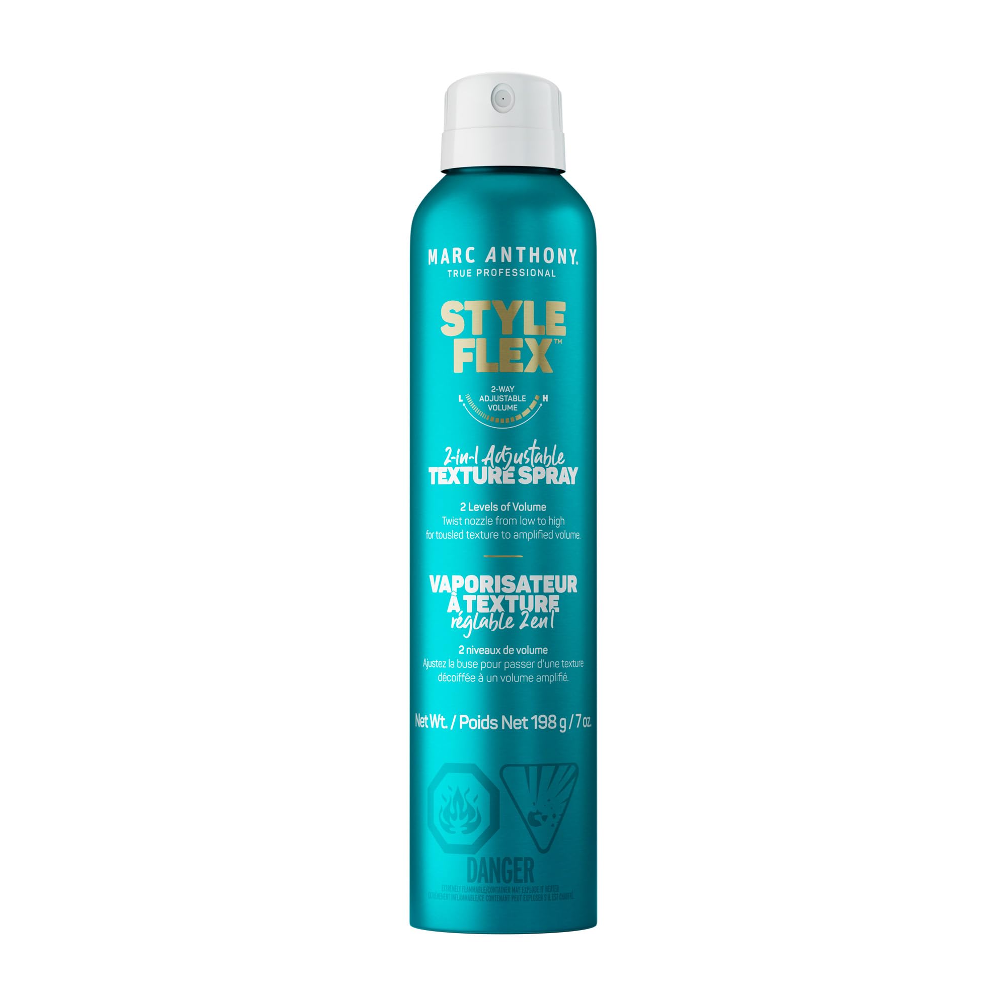 Marc Anthony Texture Hair Spray for Women & Men, Style Flex 2-in-1 Adjustable Texture Hairspray - Low to Extra Hold Styling Spray for Soft, Defined, Thicker & Fuller-Looking Hair Style, 7 oz