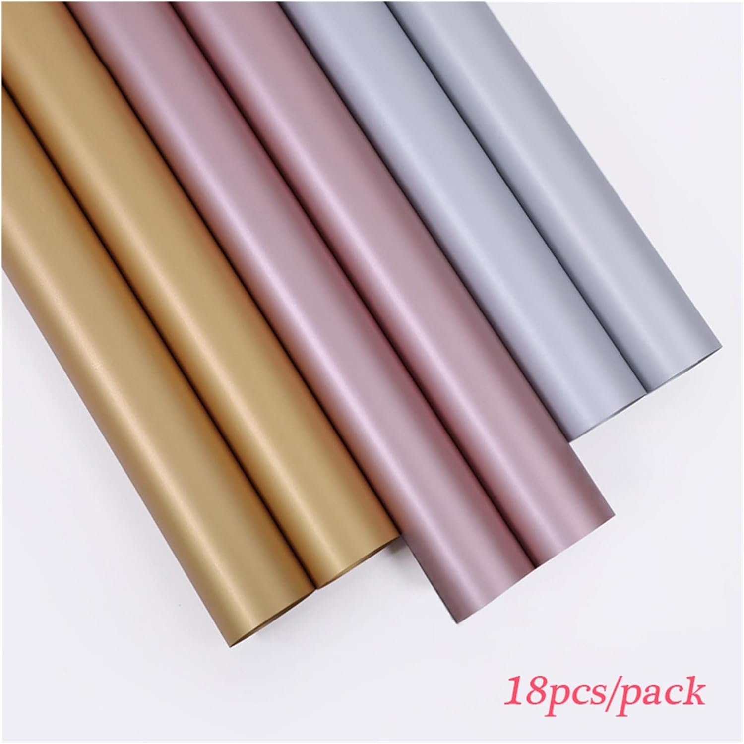 NYMFEA yaoqijie 18PCS / Pack Flowers Wrapping Paper Double Gold Waterproof Paper Luxury Style Bouquet Packaging Materials Wholesale Lasting (Color : Rose Gold)