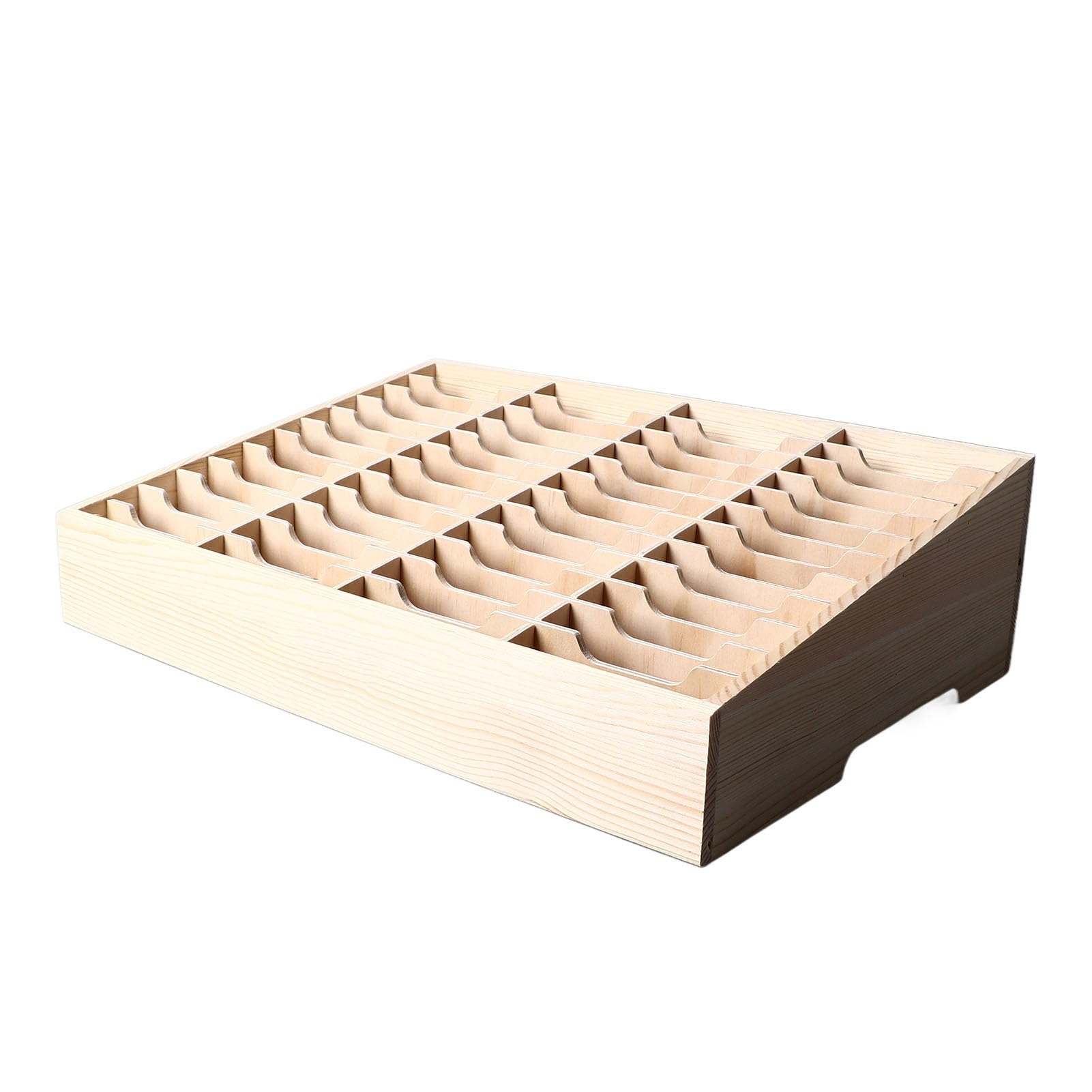 Scatola Porta Cellulare Organizer in Legno di Grande capacità 48 Scomparti per Casa, Ufficio, Classe, Legno di Pino Premium
