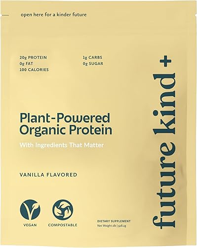 Future Kind Proteína vegana en polvo, batido de proteínas a base de plantas para el crecimiento muscular y el control de peso, con polvo de proteína
