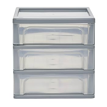 Iris Ohyaa Desktop Storage Drawers Unit, 2 Shallow &ap; 1 Deep Drawer